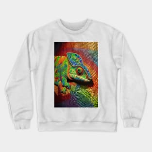 Reptile Lover and Lizard Lover Op Art Chameleon Crewneck Sweatshirt